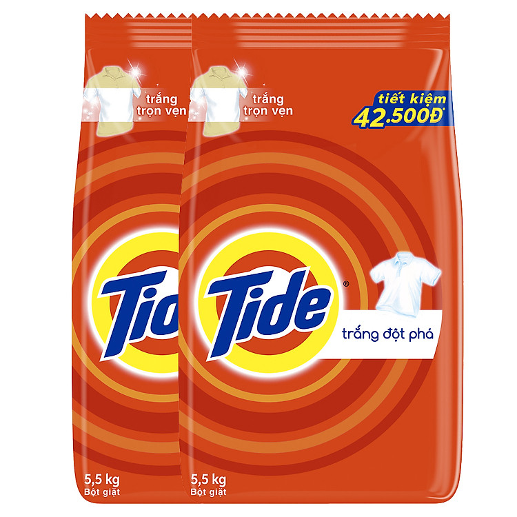 Combo 2 Bột Giặt Tide Trắng Đột Phá 5.5kg