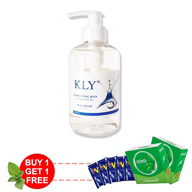 Gel bôi trơn KLY (250ml) - Tặng 1 hộp BCS Tâm Thiện Chí Three In Love và 10 gói gel VIP