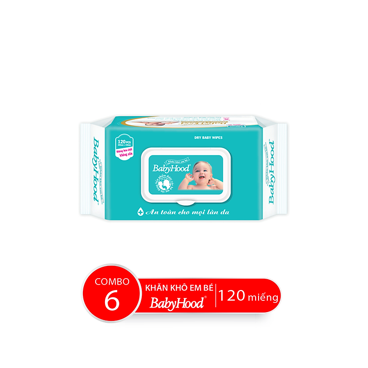 Combo Khăn Giấy Khô Em Bé BABYHOOD 100 Miếng/Bao