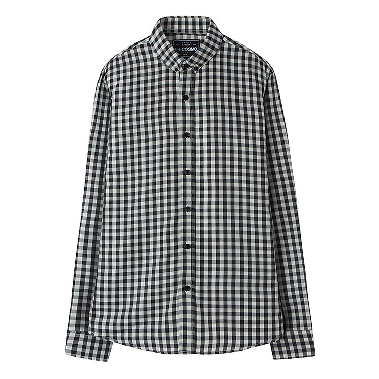 Áo Sơ Mi Nam Tay Dài Caro Phối Trắng THE COSMO Checked Shirt - White Brown