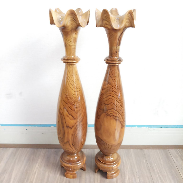 Cặp bình tỳ bà - gỗ gạc nai nguyên khối