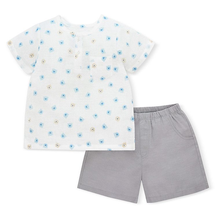 Bộ Quần Áo Cộc Tay Bé Trai Bổ Nẹp VT LULLABY NHT10-19