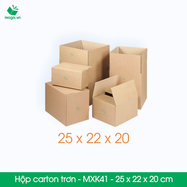 Thùng Hộp Carton MXK41 (25x22x20 cm) - 100 chiếc - Ảnh 4