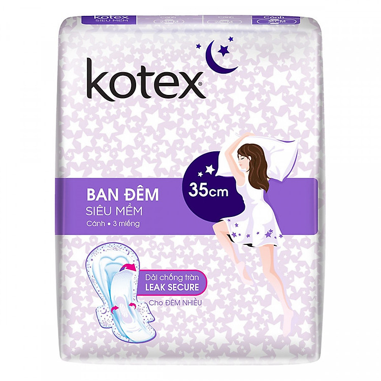 Băng Vệ Sinh Kotex Siêu Mềm Ban Đêm 35cm - 3*48