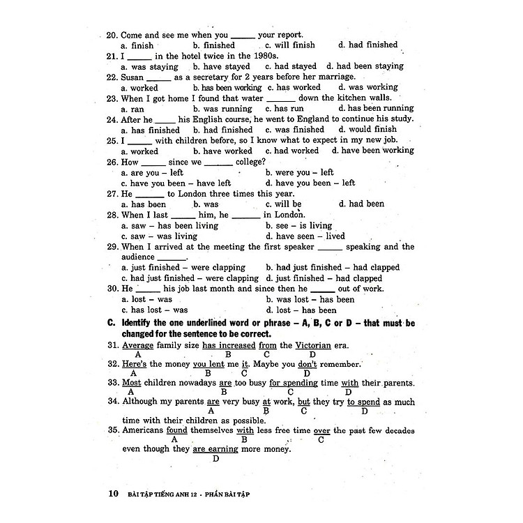 Bài Tập Tiếng Anh Lớp 12 - Ảnh 3