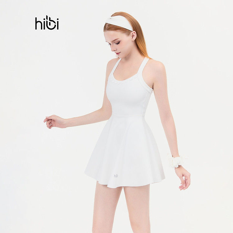 Váy Pickleball liền thân Hibi Sports D104 Kiểu phối cắt sò viền cổ, kèm mút ngực, chất vải cao cấp