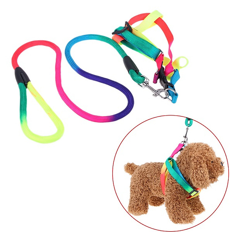 Dây dắt yếm 7 màu cho chó mèo