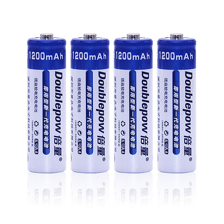 Bộ 4 Viên Pin Tiểu Sạc AA Cao Cấp 1200mAh Doublepow - Hàng nhập khẩu