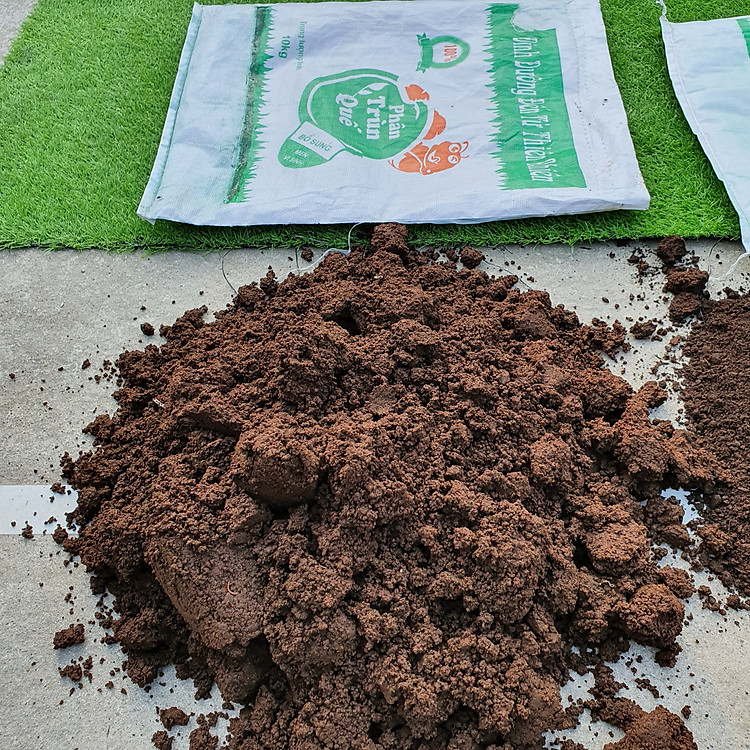 PHÂN TRÙN QUẾ: Nguyên chất 100%, bổ sung men vi sinh - Bao 10kg (15 dm3): Phù hợp trồng rau, hoa, cây cảnh, cây lâu năm - An toàn cho người sử dụng cây trồng và môi trường, cải tạo đất trồng.