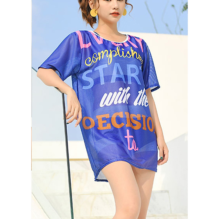 Bộ đồ bơi, bộ bikini kèm áo phối ngoài cá tính đi biển cực hot DBN1(Hàng Nhập Cao Cấp)