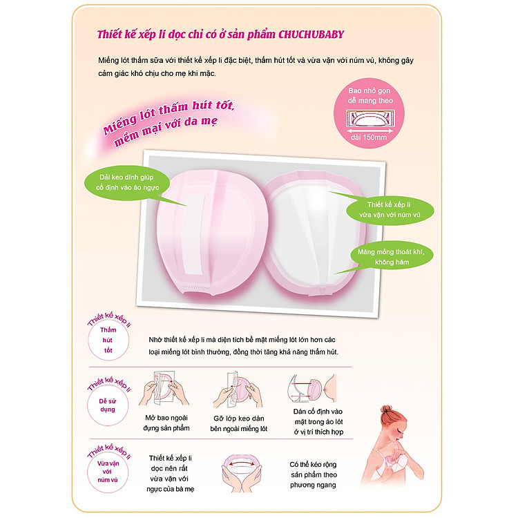 Miếng Lót Thấm Sữa ChuChu Baby 130 Miếng Tiết kiệm - Hình ảnh 4