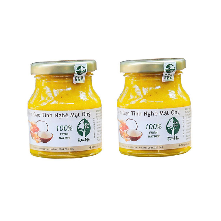 Hai hộp kem gạo tinh nghệ mật ong