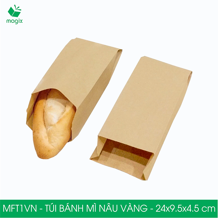 Túi Giấy Bánh Mì Vàng Nâu (100 chiếc) - Ảnh 2