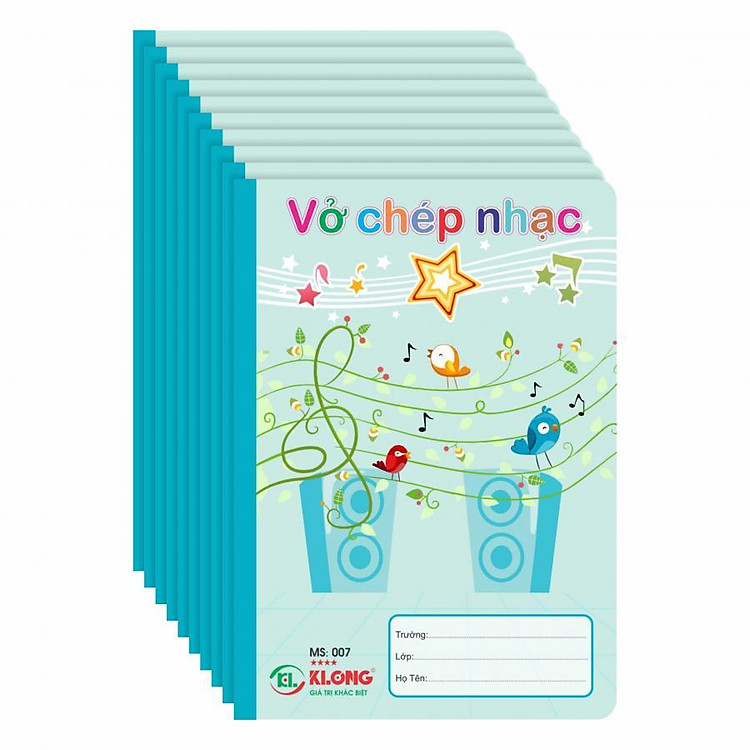 Lốc 10 Tập (Vở) Chép Nhạc 48 trang KLONG MS 007