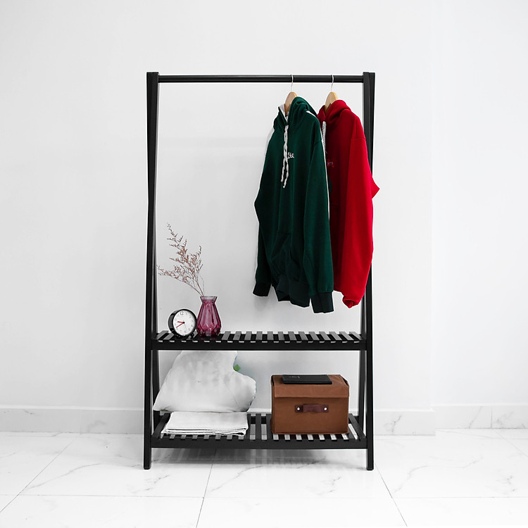 GIÁ TREO QUẦN ÁO CHỮ A 2 TẦNG MÀU ĐEN - A HANGER 2 FLOOR BLACK