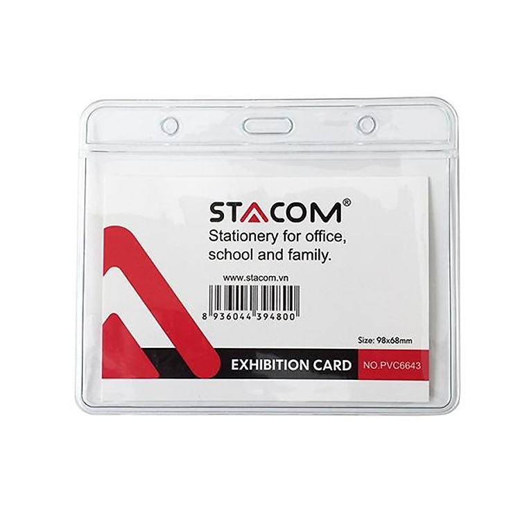 Bộ Dây Đeo Bảng Tên Nhựa PVC Ngang Stacom 6643