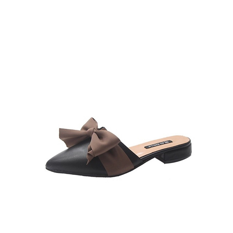 Giày Nữ Sục Mũi Nhọn Thắt Nơ Đế 3p