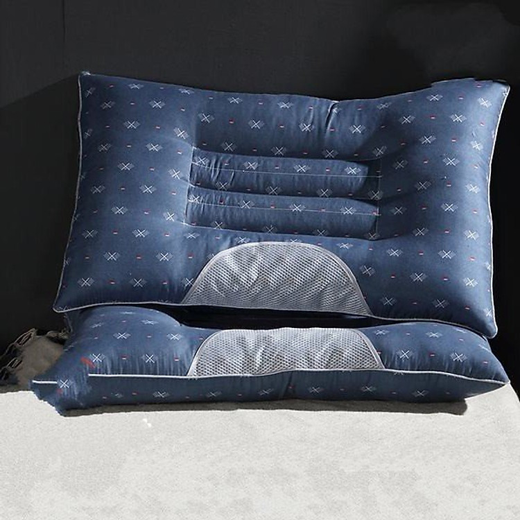 Bộ 2 gối bông có hạt massage chống mỏi vai gáy (giao màu ngẫu nhiên)