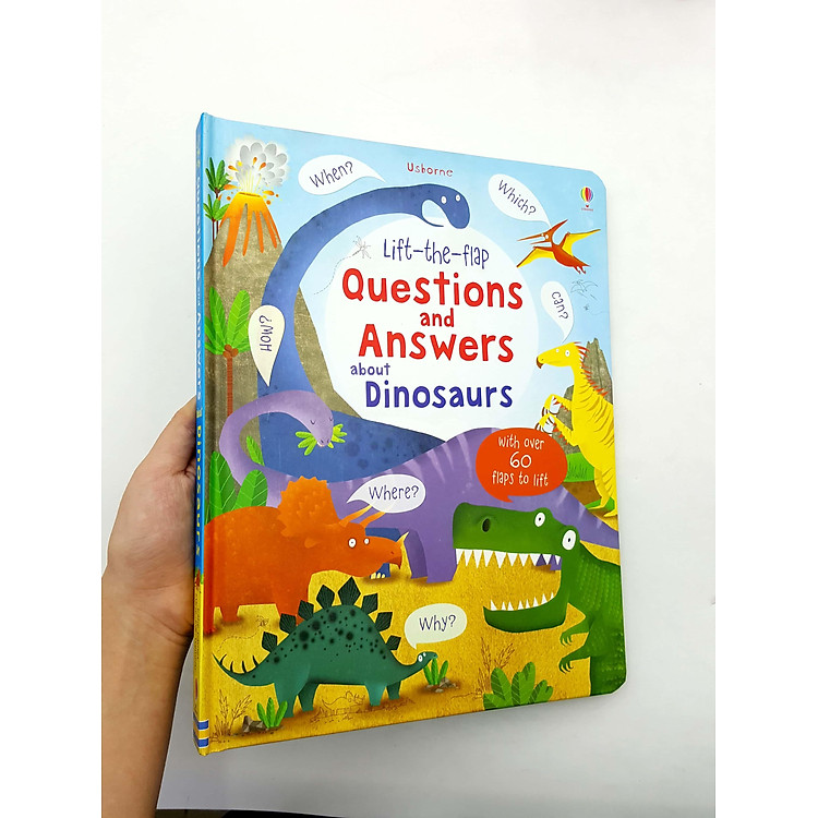 Tương Tác Tiếng Anh - Usborne Lift-the-flap Questions and Answers about Dinosaurs - Ảnh 2