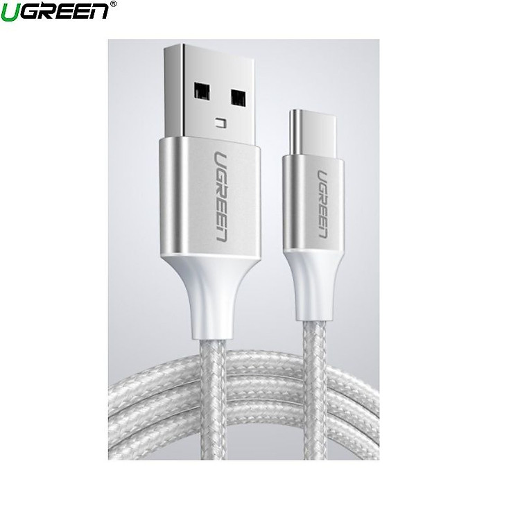 Cáp sạc và dữ liệu 3M Qc3.0 usb type c 2.0 từ máy tính ra điện thoại đầu nhôm xám Ugreen 60409 US288 Hàng Chính Hãng