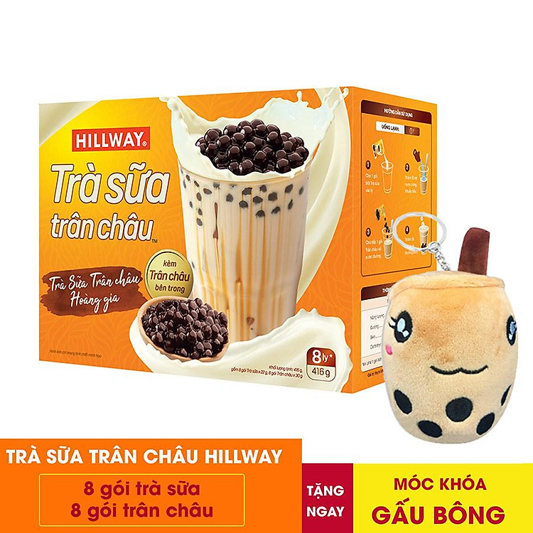 Trà Sữa Trân Châu Hillway (8 Gói/Hộp) - Tặng kèm quà (mẫu ngẫu nhiên)