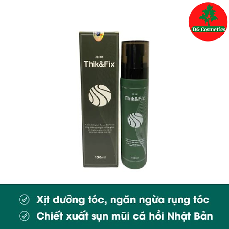 Xịt Dưỡng Tóc Thảo Dược,Giúp Giảm Gãy Rụng, Kích Thích Mọc Tóc Thik & Fix ( Chai 100ml)