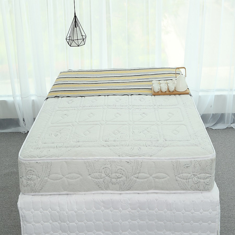 Nệm lò xo cao cấp - 100% bông nguyên sinh chống sụt lún - Lò xo S - 24 cm