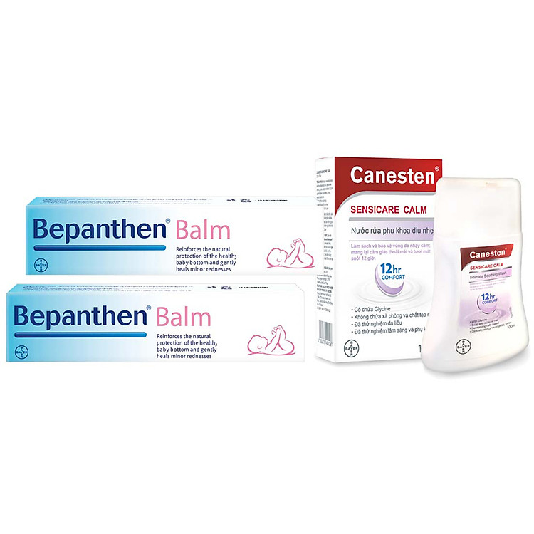 Combo 2 Kem chống hăm dưỡng ẩm Bepanthen 30g - Tặng kèm dung dịch vệ sinh phụ nữ từ Pháp Canesten