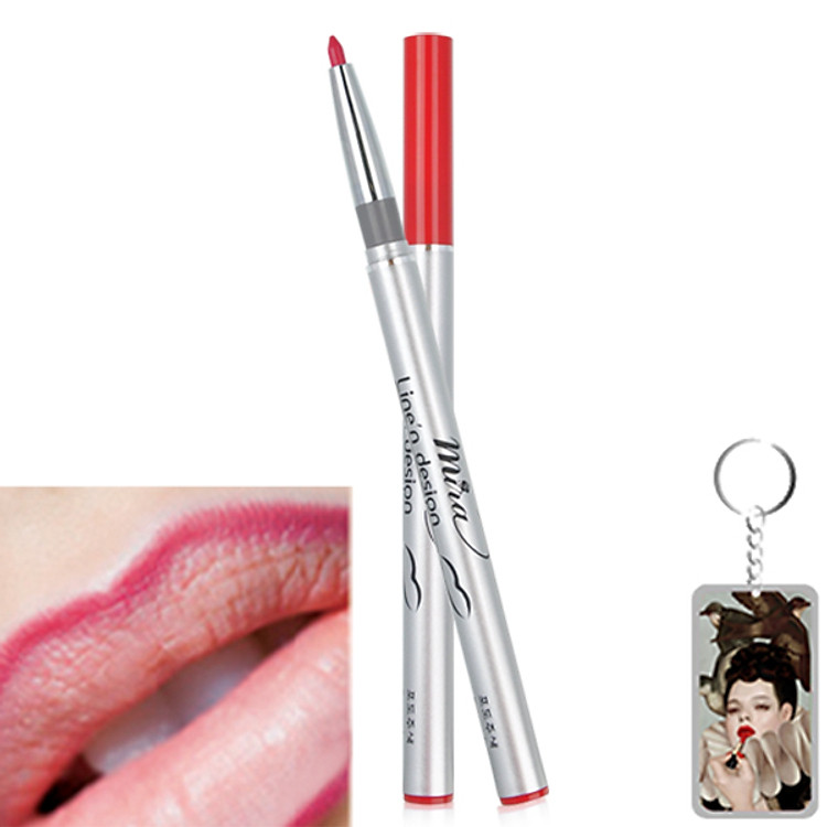 Chì kẻ viền môi Mira Auto Lipliner Hàn Quốc No.205 tặng kèm móc khoá