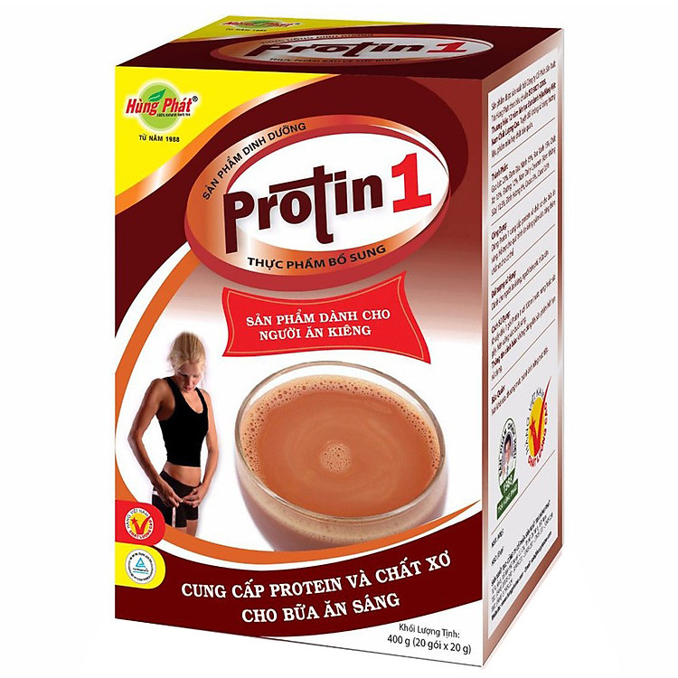 Sản phẩm cho người ăn kiêng PROTIN 1 Hùng Phát hộp 20 gói x 20 g