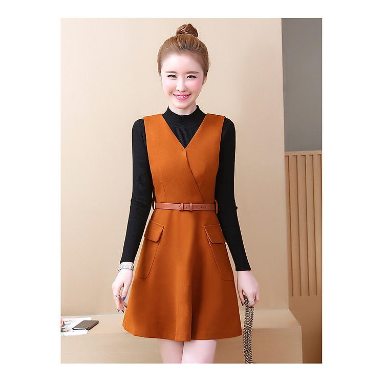 Set váy dạ áo len sang chảnh