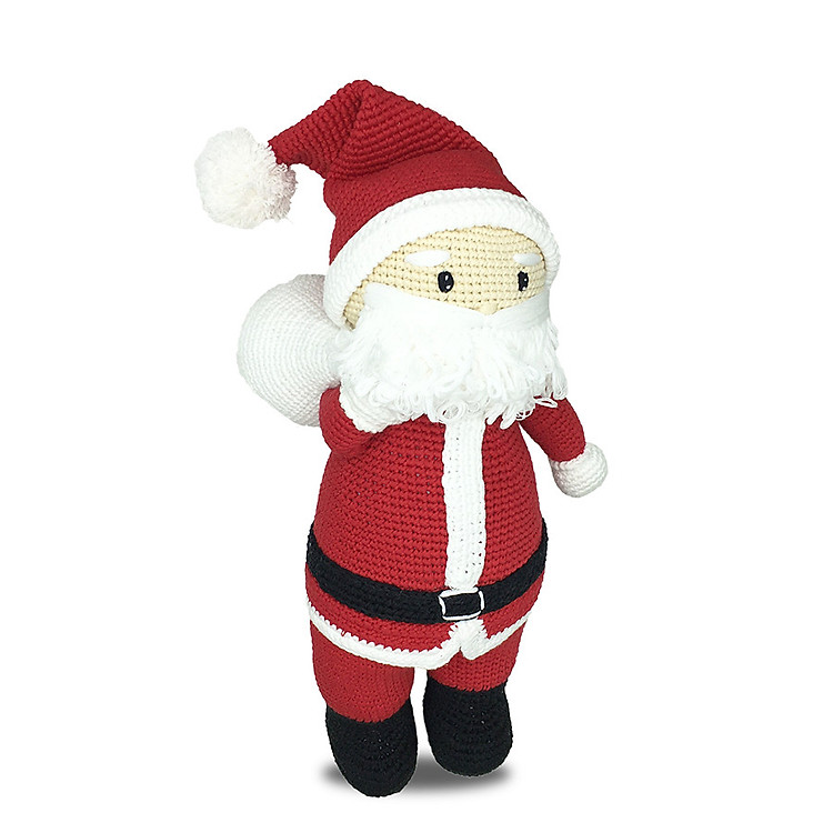 Gấu bông móc len Amigurumi cao cấp - Ông Già Noel vác túi quà - SP000361