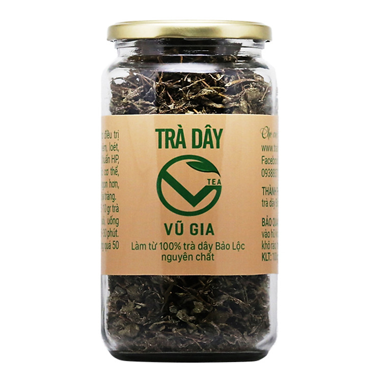 Trà Dây Nguyên Chất Bảo Lộc Vũ Gia (100gr/hũ) - Hỗ trợ điều trị bệnh dạ dày như viêm loét trào ngược diệt Vi Khuẩn HP