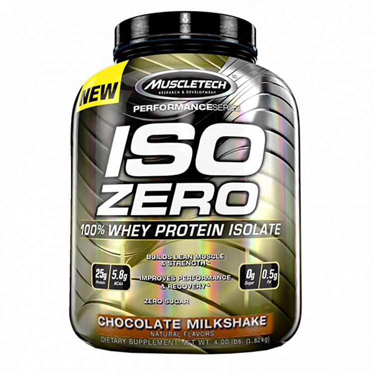 Sữa tăng cơ cao cấp ISO ZERO 100% Whey Protein Isolate của Muscle Tech hỗ trợ tăng cơ giảm cân đốt mỡ hương socola 60 lần đùng