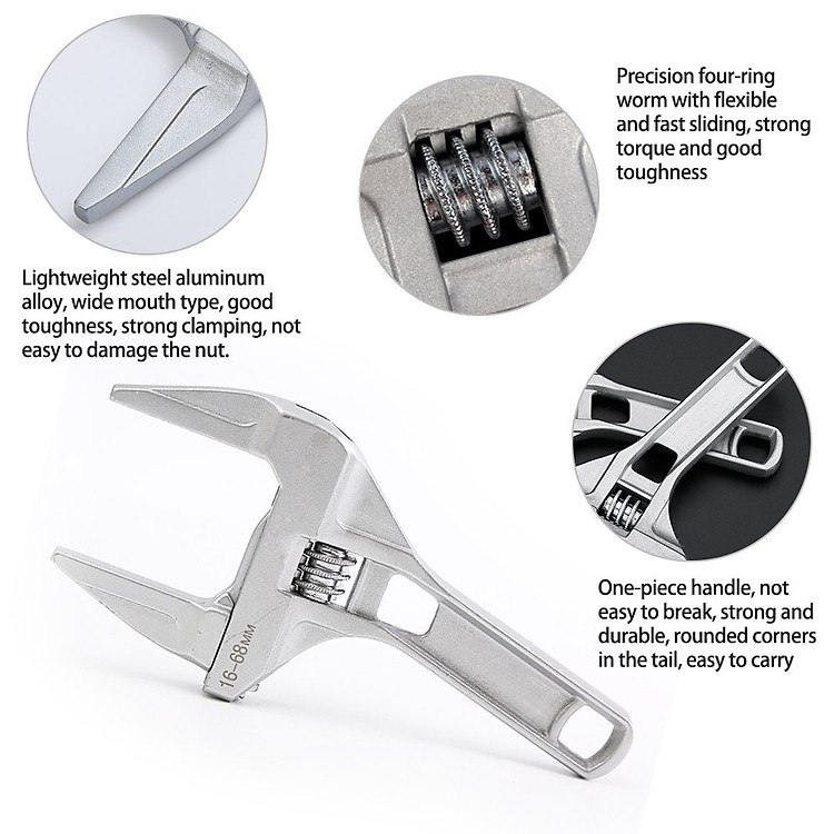 Mỏ lết phòng tắm độ mở lớn đến 68mm ,cờ lê nhà tắm đa năng