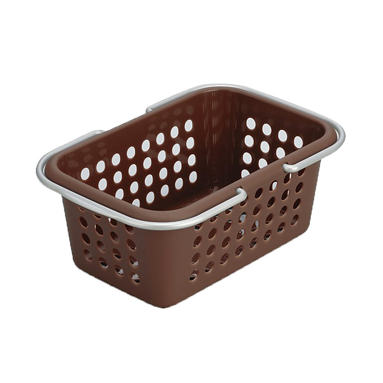 Giỏ Nhựa Bền Chắc Có Tay Xách Tiện Lợi (Màu Nâu)