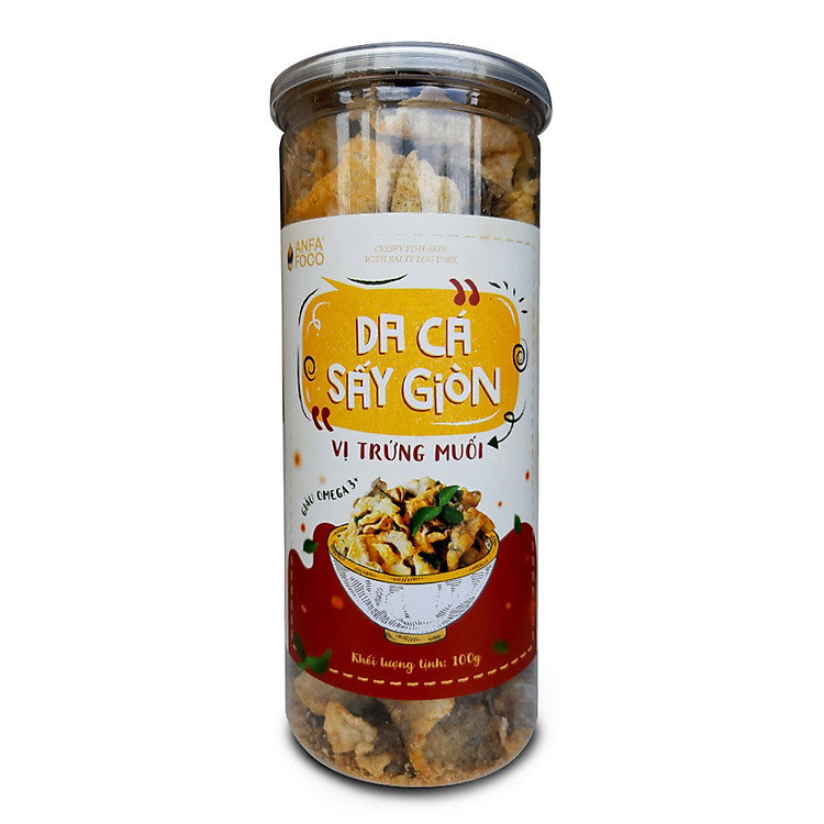 Da Cá Sấy Giòn Vị Trứng Muối ANFA FOCO hộp 100 gram