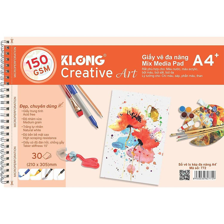 Sổ Vẽ Đa Năng KLONG A4+ (30 tờ) - Ảnh 4