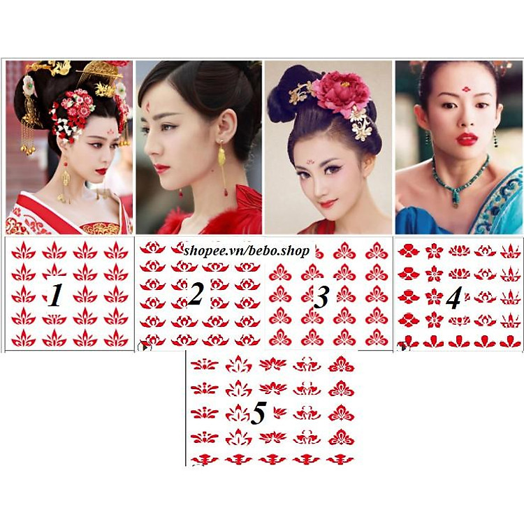 1 tấm 20 Hình Xăm Dán Trán Tattoo Võ Tắc Thiên