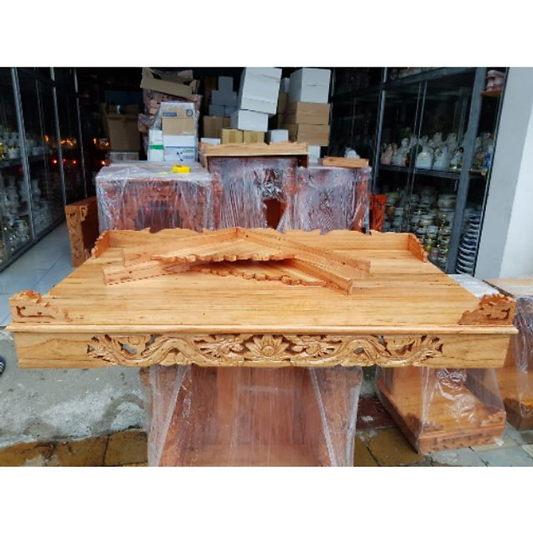 Bàn thờ treo tường gỗ xoan ngang 1m07