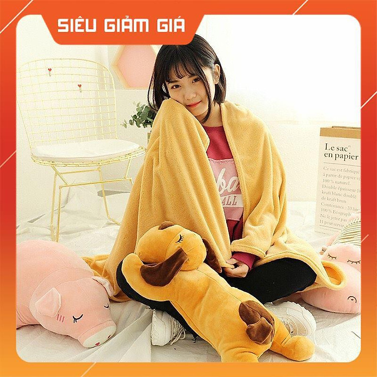 Set thú kèm chăn hàng nhập loại 1 thú bông căng mềm mịn