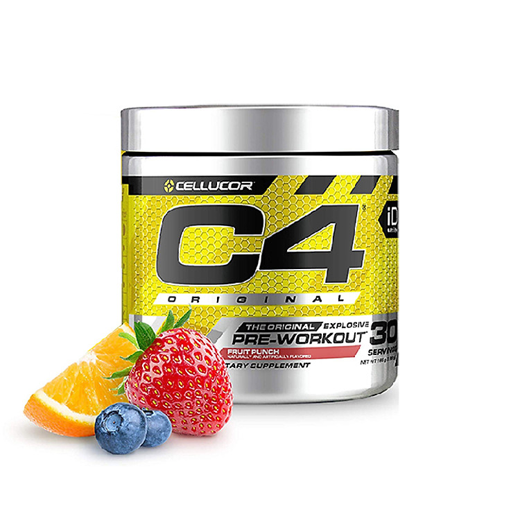 Pre-Workout siêu mạnh C4 Original của Cellucor hương Fruit Punch hỗ trợ Tăng Sức Bền, Sức Mạnh đốt mỡ giảm cân 30 lần dùng