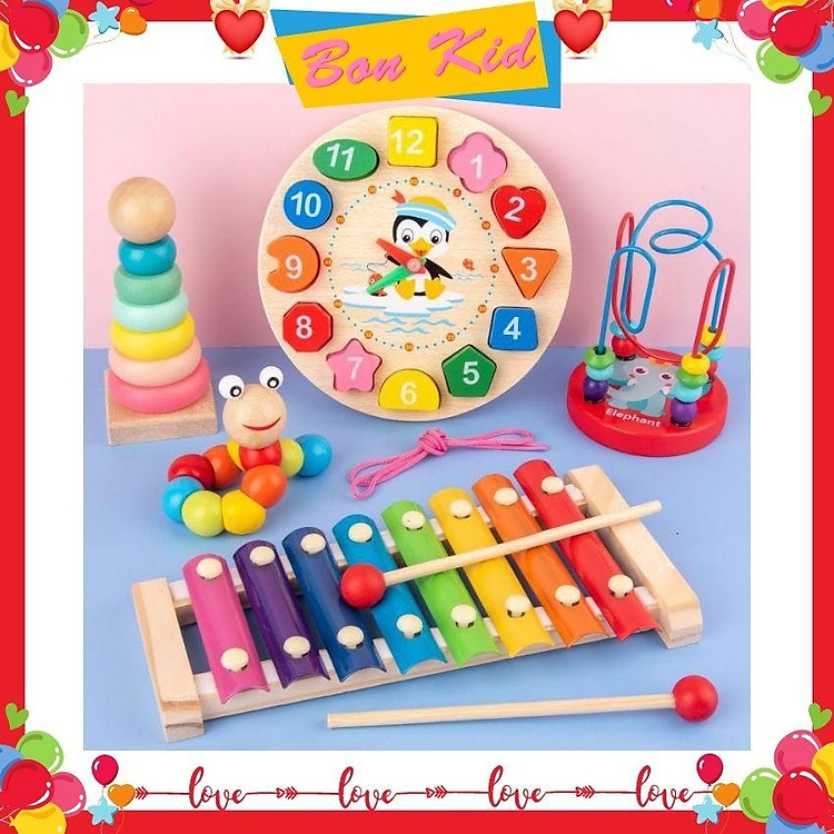Combo 6 Đồ Chơi Gỗ Phát Triển Trí Tuệ Chính hãng Giá tốt