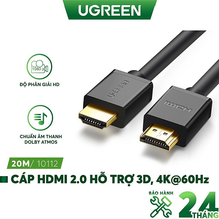 Dây HDMI 1.4 thuần đồng 19+1, dài từ 8-30m UGREEN HD104 - Hàng chính hãng