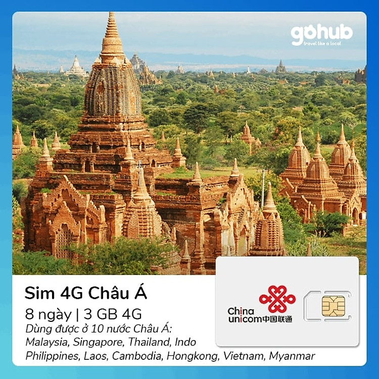 Gohub - Sim 4G Malaysia, Singapore, Thái Lan, Indonesia, Philippines, Lào, Campuchia, Hongkong (DATA)