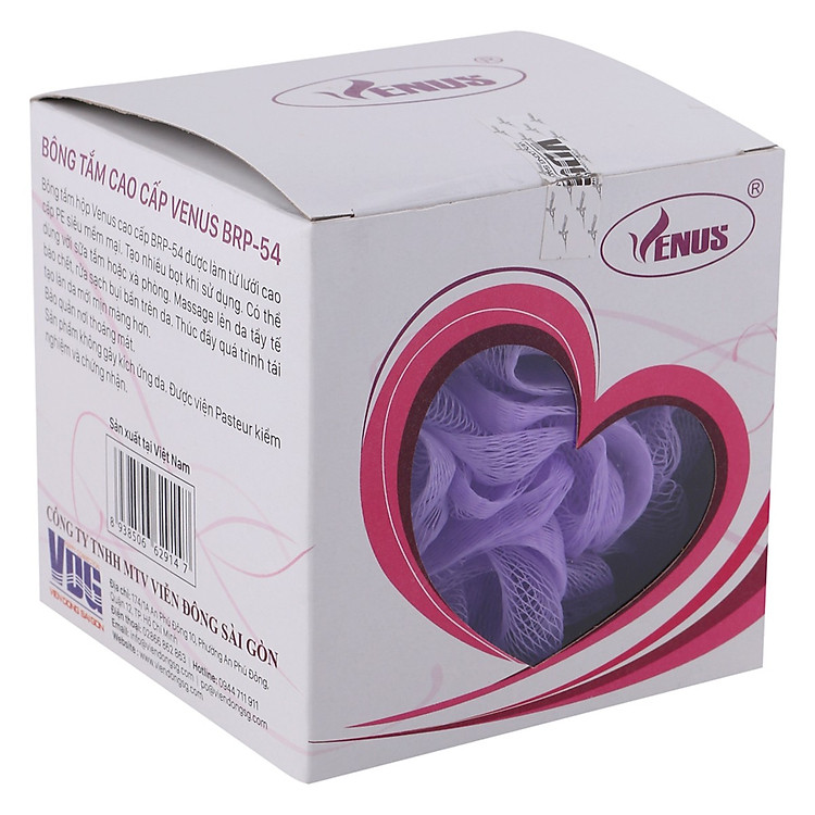 Bông tắm tròn cao cấp Venus BRP-54-Tạo bọt nhiều, tấy da chết, thẩm thấu sữa tắm nhiều,massge thư giãn(Giao màu ngẫu nhiên)