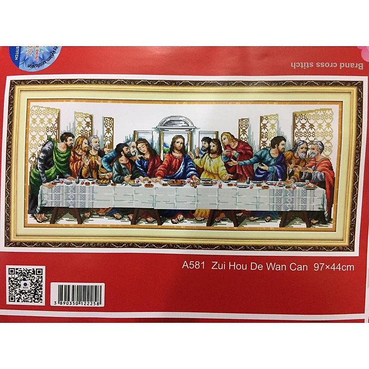 Tranh thêu chữ thập Bữa Tiệc Ly (97*44cm) chưa thêu