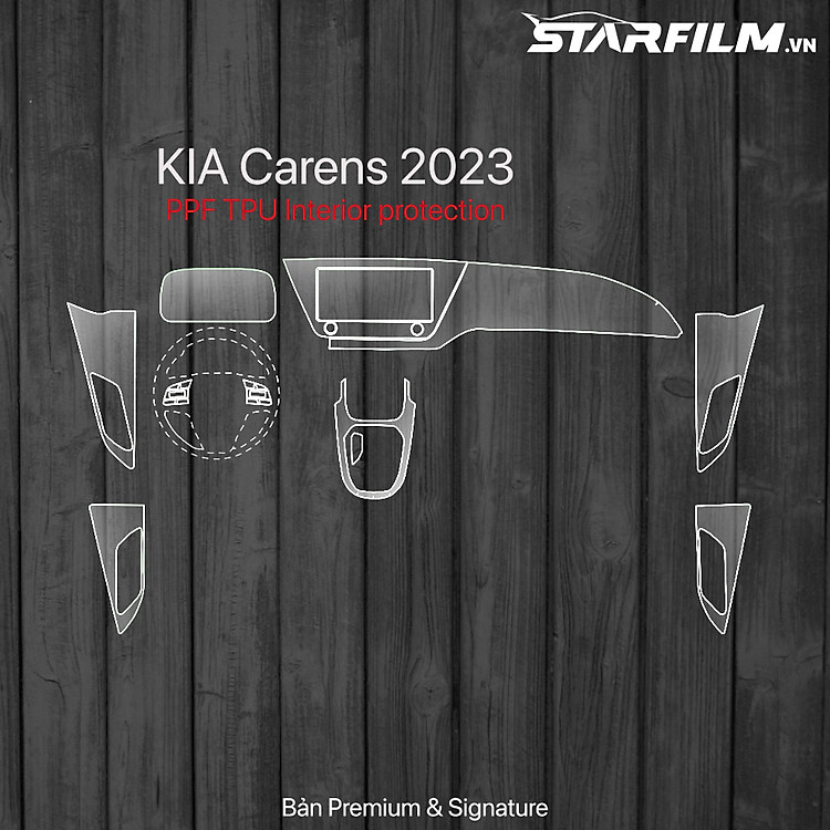 KIA Carens 2023 PPF TPU nội thất chống xước tự hồi phục STARFILM (Bản Premium & Signature)