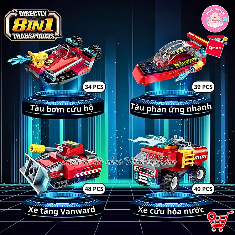 Mua Đồ chơi lắp ráp Qman 1805 - Xe cứu hỏa Chính hãng Giá rẻ - Hình ảnh 4