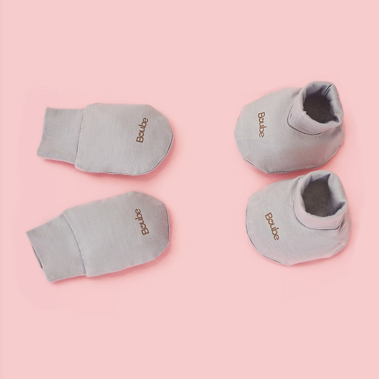 Set phụ kiện bao tay, bao chân cho em bé sơ sinh Boube nhiều màu, vải sợi tre Bamboo thông minh, thoải mái - Newborn